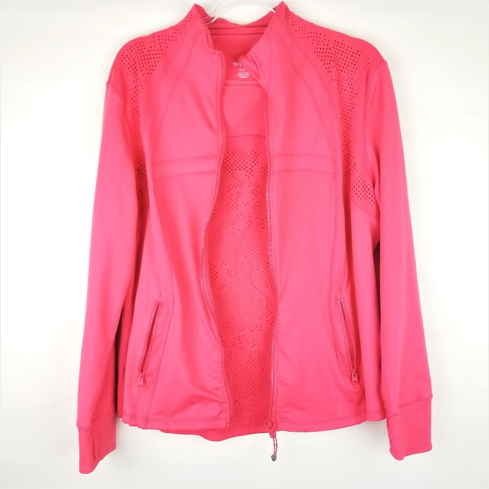 Tangerine Workout Jacket size XL Coral Rose Red